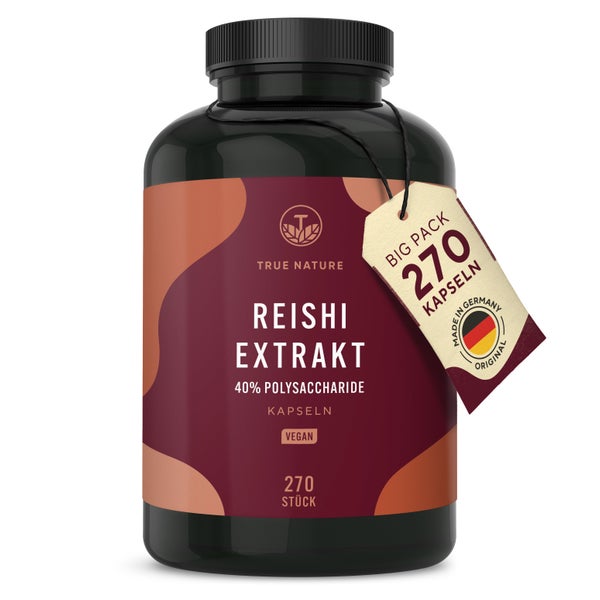 Reishi Pilz Extrakt Kapseln - 3 Monate Vorrat - Made in DE 270 St
