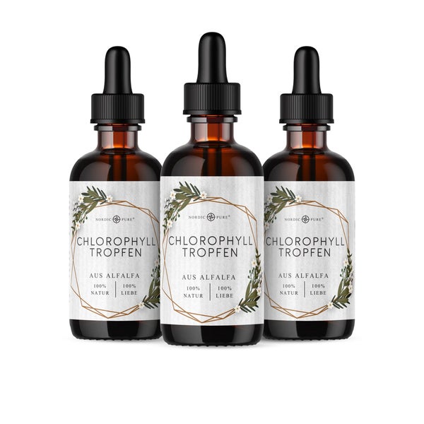 Nordic Pure Chlorophyll-Tropfen aus Alfalfa 3x100 ml
