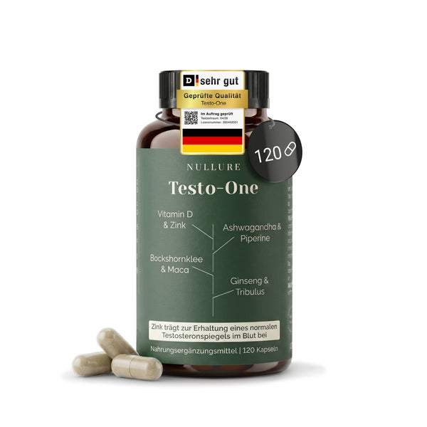Nullure Testosteron – mit Maca, Tribulus, Ashwagandha 120 g