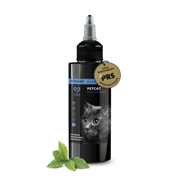 Peticare Anti-Parasiten Mittel für Katzen-Ohren, gegen Ohrmilben Pilze 100 ml