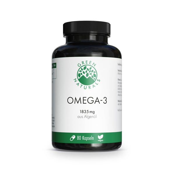 GREEN NATURALS Omega-3 Kapseln 1835 mg vegan + DHA 80 St