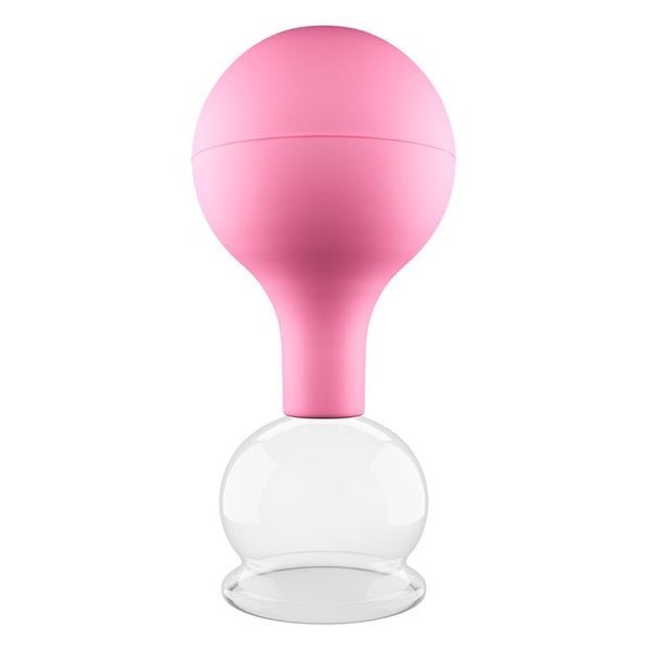 Pulox Schröpfglas aus Echtglas mit Saugball - 40mm in Pink 1 St