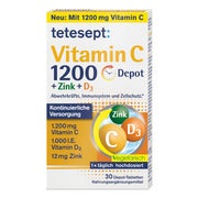 Produktabbildung: tetesept Vitamin C 1200 Depot | Abwehrkräfte, Immunsystem & Zellschutz 30 St