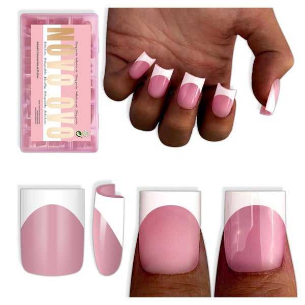 Nail Tips Short Sharp Square Nail Tips White French Tip BERR 1 St