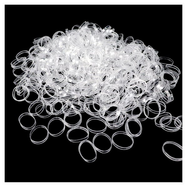 500 Mini Transparente Elastische Haargummis für Kinder Pferd 1 St