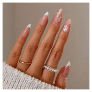 Falsche Nägel Mandel Französisch Acryl Rosa 24St Weiße 1 St