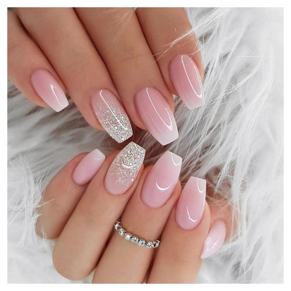 Kunstnägel Ballerina Kurz French Acryl Nagelkleber CC011 1 St