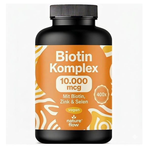 Biotin 10.000 mcg mit Zink & Selen - Nature Flow 400 St