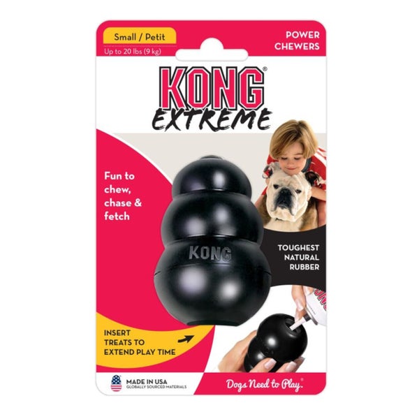 KONG Extreme S, schwarz - Kauspielzeug aus Naturkautschuk für Hunde 1 St