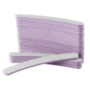 50 Stück Nagelfeilen 100/180 Schmirgelpapier Grau/Lila – Pro 1 St