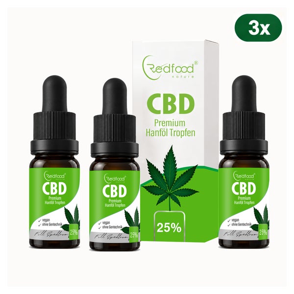 3 x CBD ÖL 25% Vollspektrum Hanf Öl (2000mg) 3 x 10  ml