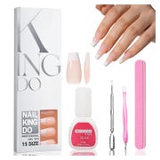 Kunstnägel 120 Stück Weiß Lang French Ballerina PressOn nude 1 St