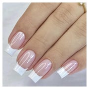 24PCS Weiß French Tip Press on Nägel Quadrat Mittlere Länge 1 St