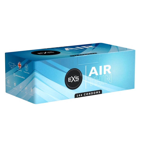 Air Thin 144 Stück - Extradünne Kondome, vegan, Silikonöl (144 Kondome) 144 St