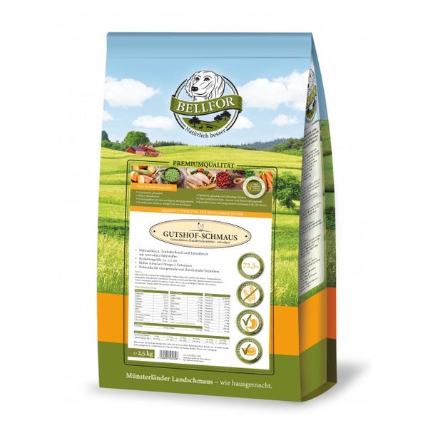 Bellfor Trockenfutter für Hunde mit Huhn Gutshof-Schmaus 2,5kg 2500 g