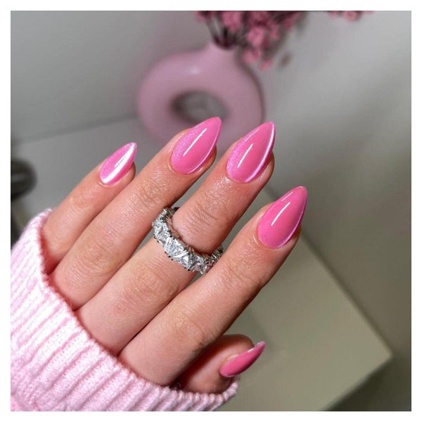 Fingernägel PressOn CatEye Glitzer Mandel Acryl 30Stück rosa 1 St