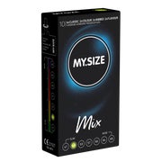 Produktabbildung: «49mm MIX» Kondome: 10er Pack, glatt, gerippt, aromatisiert (10 Kondome) 10 St