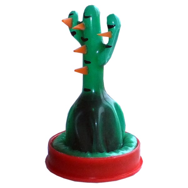 Scherzkondom «Kaktus»: Handbemalt, witziges Gag-Geschenk (1 Stück) 1 St