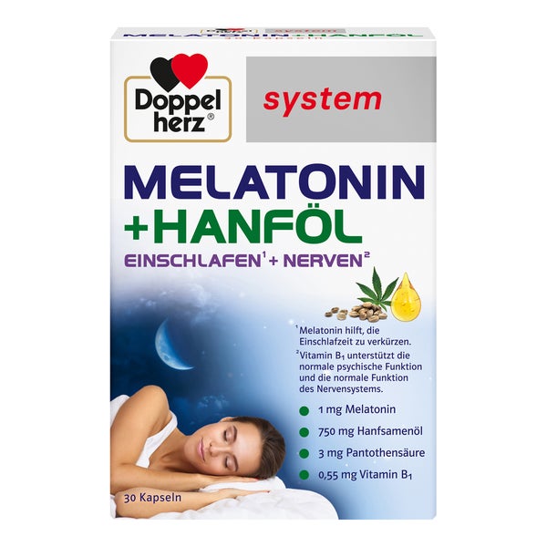 Doppelherz system MELATONIN + HANFÖL 30 St