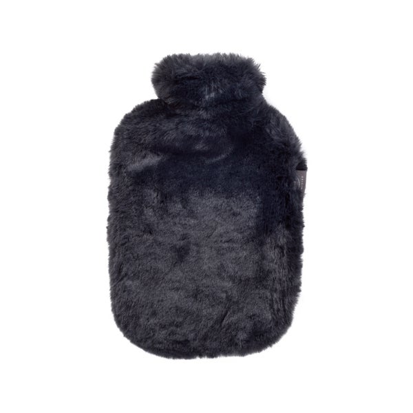 Fashy Wärmflasche mit hochwertigem Flauschbezug schwarz 1 St