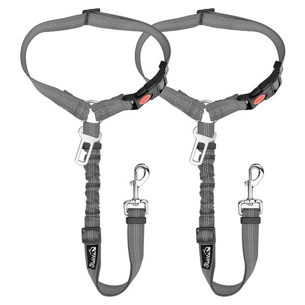 SlowTon Hundegurt Auto 2-in-1 Kopfstützen-Rückhalte Anschnal 1 St