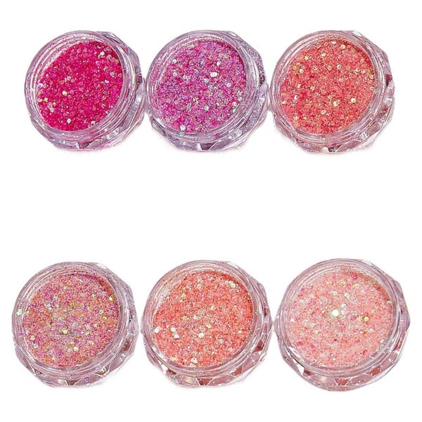 Glitzerpuder Nägel Nagelpulver Nagelkunst 6 Farbe Rosa 6 Pcs 1 St