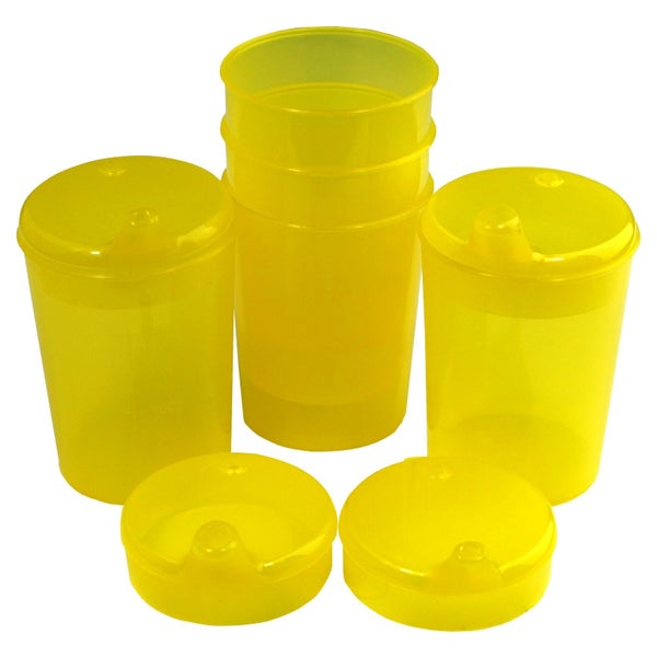 Medi-Inn Schnabelbecher 250 ml Praktisches Set: 5 Unterteile mit 10 Deckeln gelb 1 St