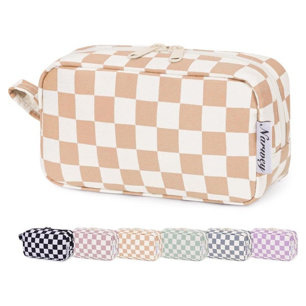 Kosmetiktasche klein kariert Schachbrett Damen Z-helles Scha 1 St