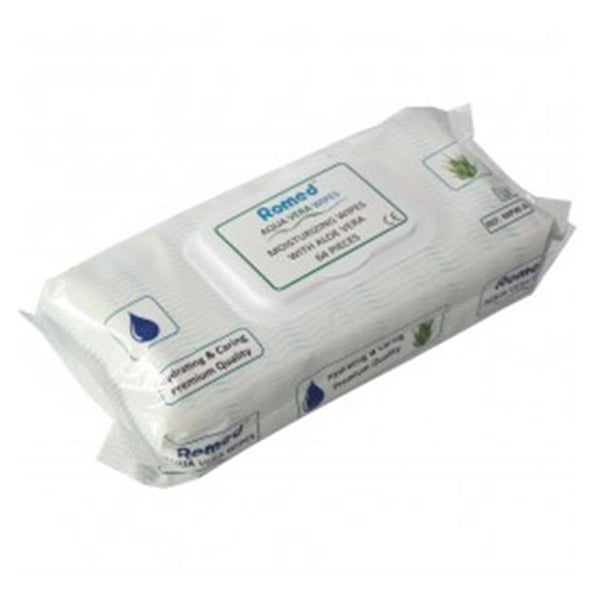 Romed Aqua Vera Wipes Feuchttücher 64 Stück mit Aloe Vera