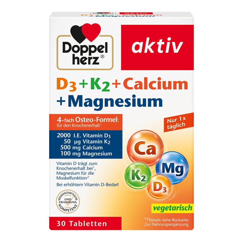 Doppelherz D3 + K2 + Calcium + Magnesium 30 St