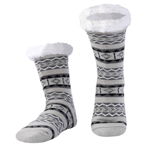 Wintersocken Herren Thermo Antirutsch Sohle Innenfrottee Gra 1 St