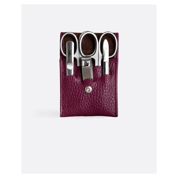 G&F Timor® 5-tlg Manikürset Leder weinrot Safirfeile 33111 1 St