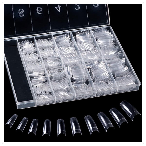 Falsche Nägel 500 Acryl Französisch Tipps Box Transparent-Fr 1 St