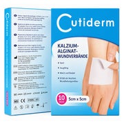 Cutiderm Wundkompresse, Kalziumalginat, niedrig haftend, 5 cm x 5 cm 10 St