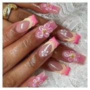 Kunstnagel 3D Blume Square 24er Set Press On Rosa Ombre für 1 St