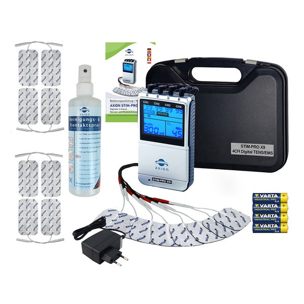 axion® 4-Kanal TENS EMS Gerät  STIM-PRO X9+ f. Schmerztherapie 1 St