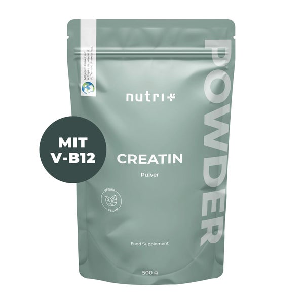 nutri+ Creatin Monohydrat Pulver + B12 - Kreatin 500 g