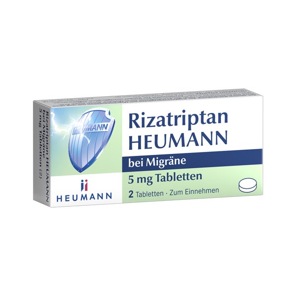 Rizatriptan HEUMANN bei Migräne 5 mg Tabletten 2 St
