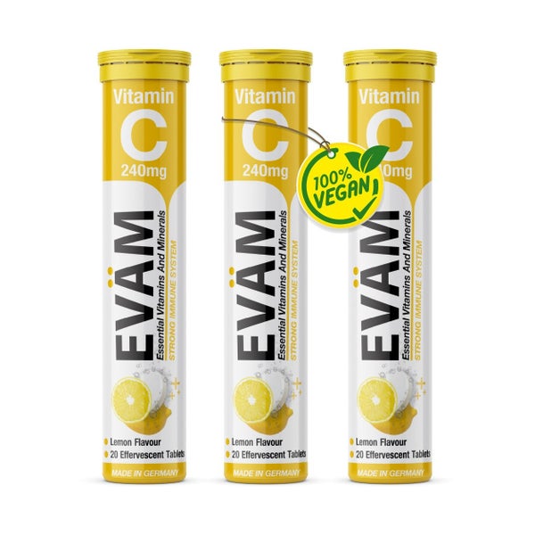 EVÄM Vitamin C 240 mg Brausetabletten Zitrone 3er Pack 60 St