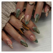 24 Stück GlamRays Grün Ombré Mandel-Falschnägel Stiletto Näg 1 St