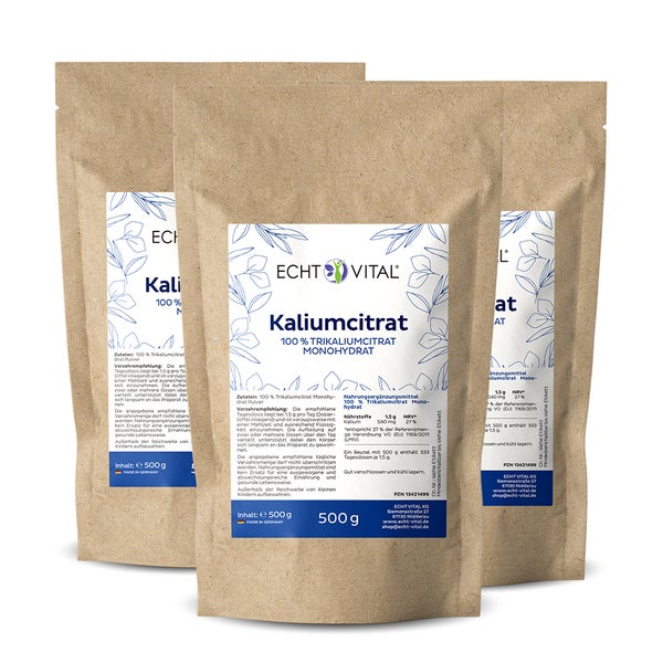 Echt Vital Kaliumcitrat - 3 Beutel 3x500 g