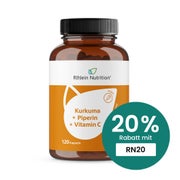 Produktabbildung: Kurkuma 95% Curcumin+piperin+vitamin C Vegan Kaps. 120 St