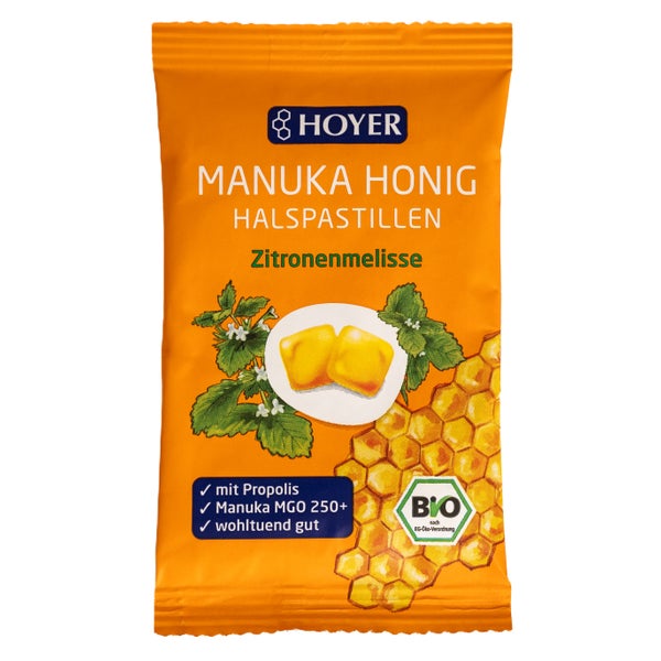 HOYER Manuka Honig Bio Halspastillen Zitronenmelisse 30 g