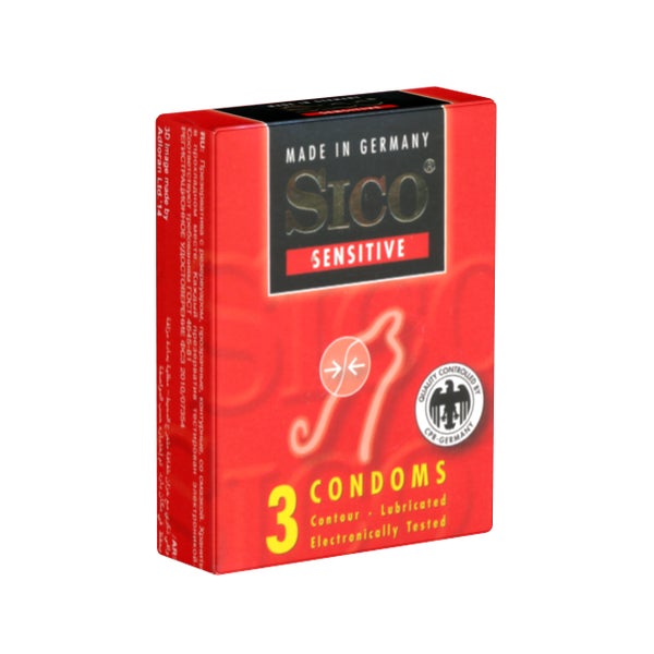 Sico «Sensitive» konturierte Kondome mit dünnerer Wandstärke (3 Kondome) 3 St