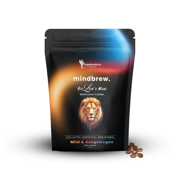 Pilzkaffee mit Lions Mane - mushroom coffee aus ganzen BIO Bohnen 225 g