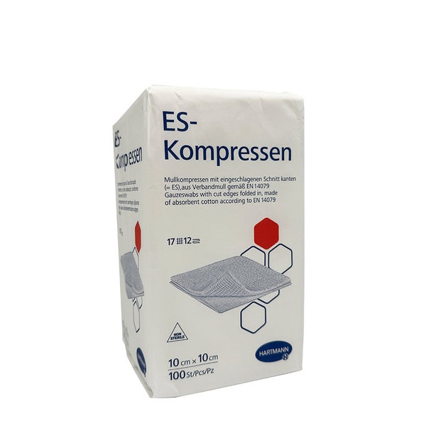 Es-kompressen Unsteril 10x10 Cm 12fach 100 St
