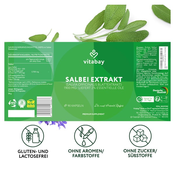 Vitabay SALBEI EXTRAKT 1900 mg 180 St gnstig kaufen | medpex