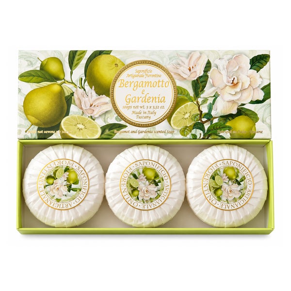 Saponificio Artigianale Fiorentino Seifen Geschenkset Bergamotte & Gardenie 300 g