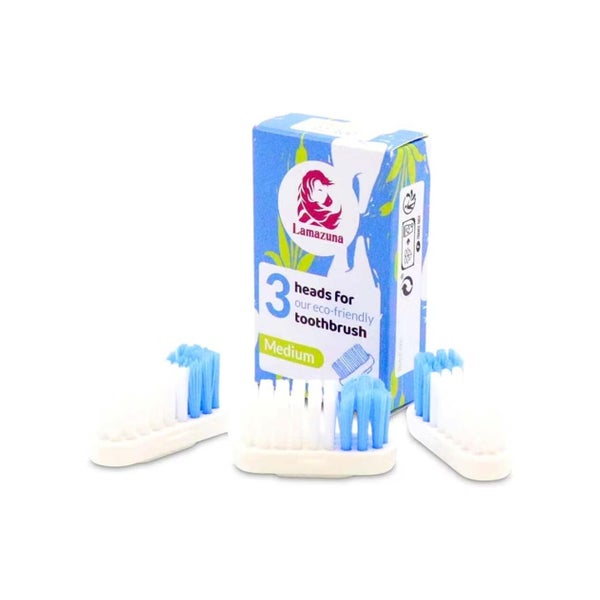 Lamazuna Organic Ersatzköpfe für Wechselzahnbürste Klick It Mittel - 3 Stück 3 St