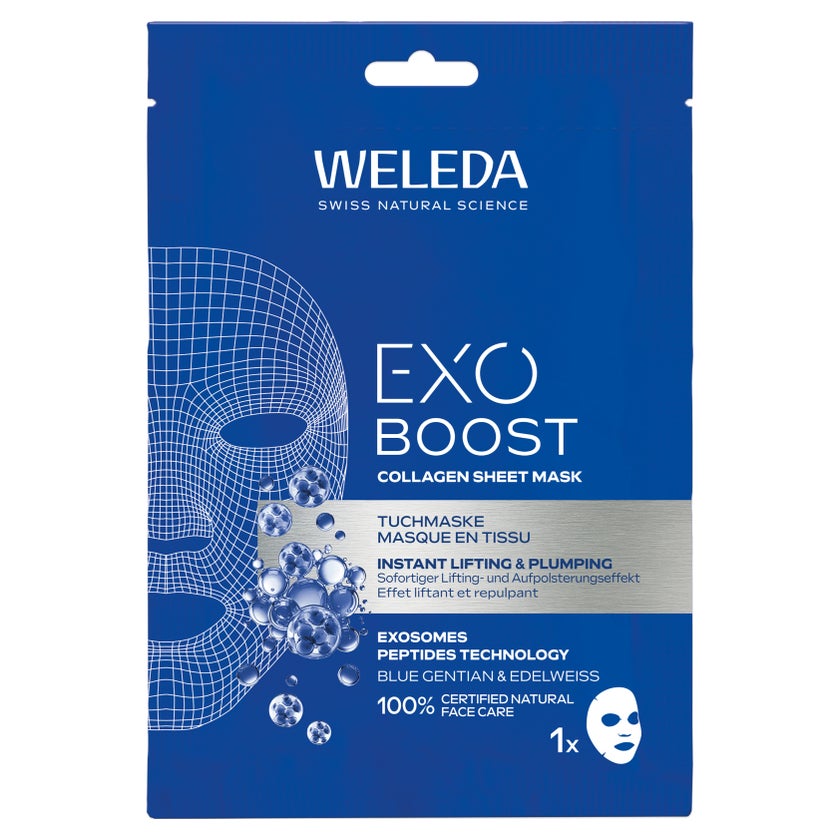 Weleda Exo Boost Collagen Tuchmaske Blauer Enzian 20 ml